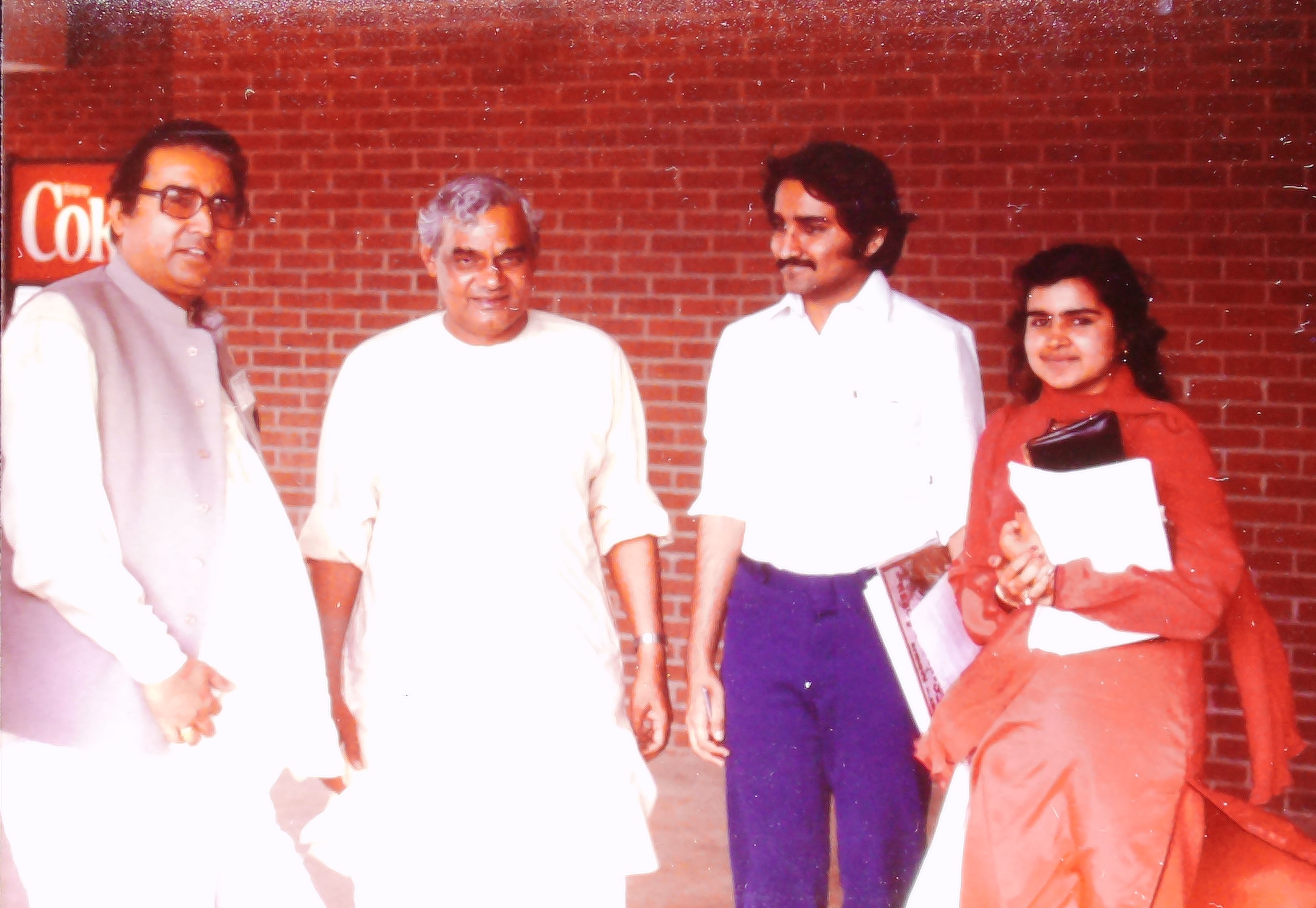 Prof. Hari Shanker Adesh with Shri Atal Bihari Vajpayee in Orlando, Florida